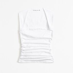 196. Abercrombie & Fitch White Ruched Top – Medium – New Without Tags (NWOT)